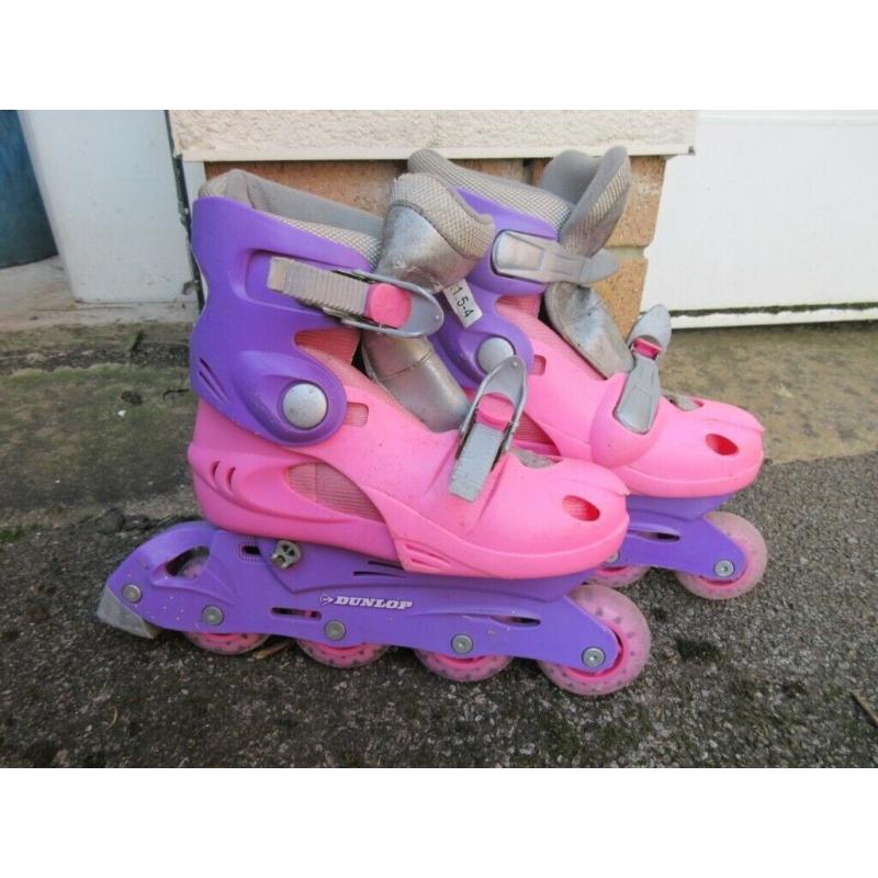 CHILDREN'S DUNLOP ROLLER BLADES - in PINK with helmet for sizes 1-4