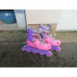 CHILDREN'S DUNLOP ROLLER BLADES - in PINK with helmet for sizes 1-4