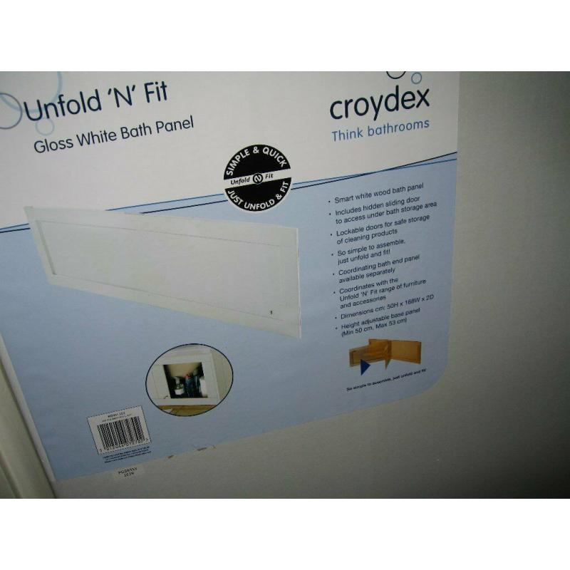 Croydex Unfold'N'Fit White Bath Panel.