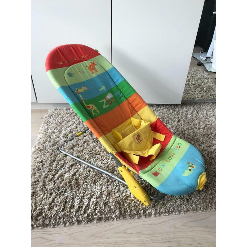 MOTHERCARE BABY BOUNCER WITH VIBRATIONS ~ UNISEX ~ ZOO THEME