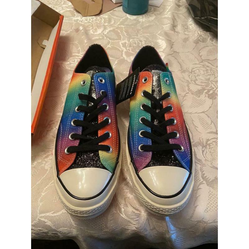 Brand new never worn Rainbow converse.