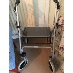 Robust Steel Rollator Walker with Tray