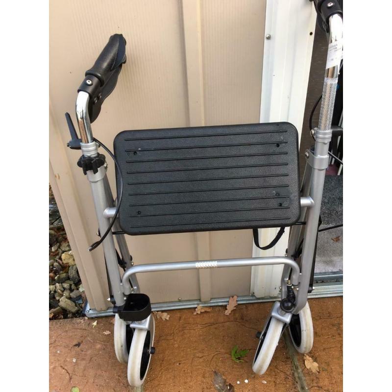 Robust Steel Rollator Walker with Tray