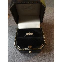 0.50ct diamond 18ct white gold trilogy ring