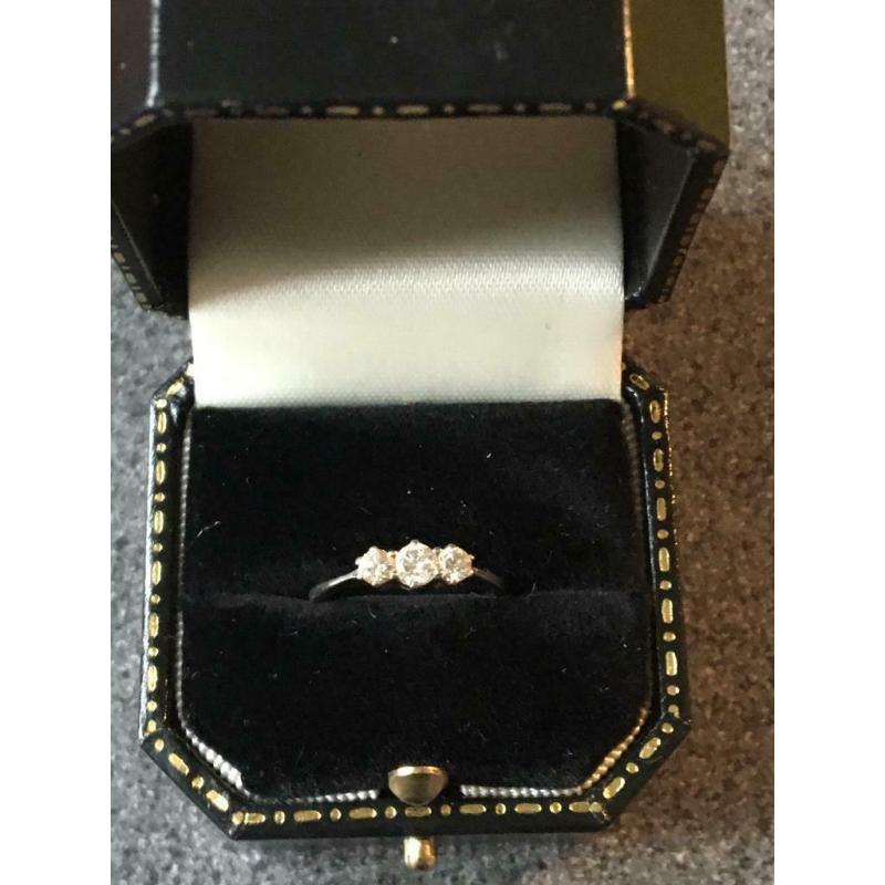 0.50ct diamond 18ct white gold trilogy ring
