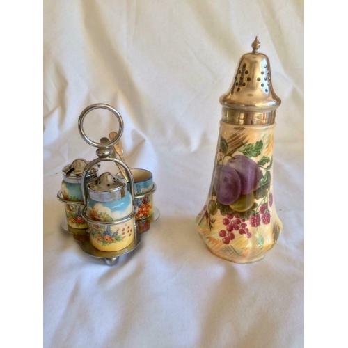 Cruet Set - salt, pepper and mustard.