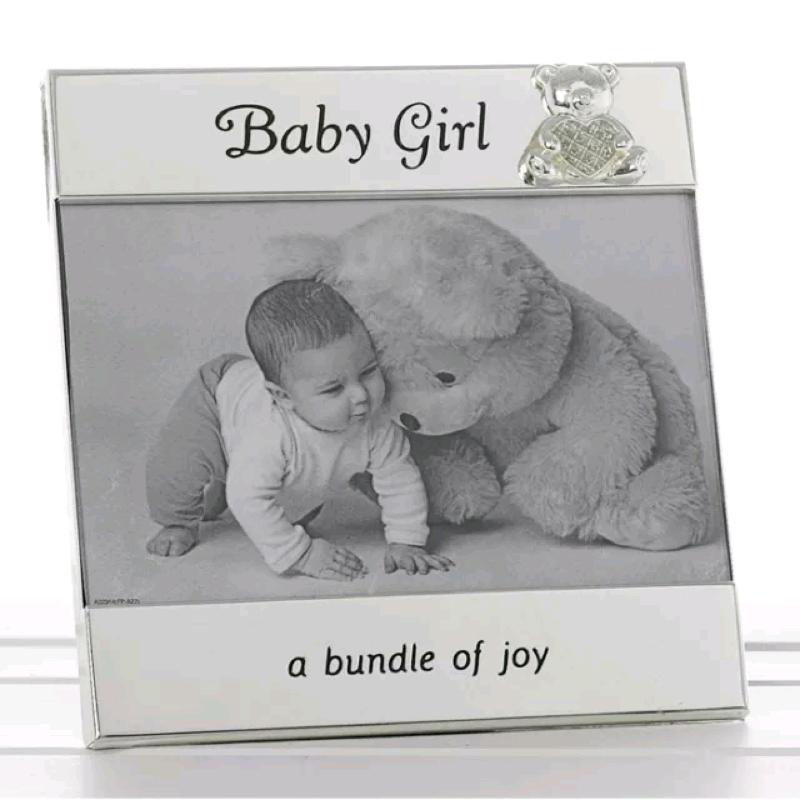 NEW BABY GIRL MESSAGE PHOTO FRAME 6&quot; x 4&quot; Baby Girl Photo Fram