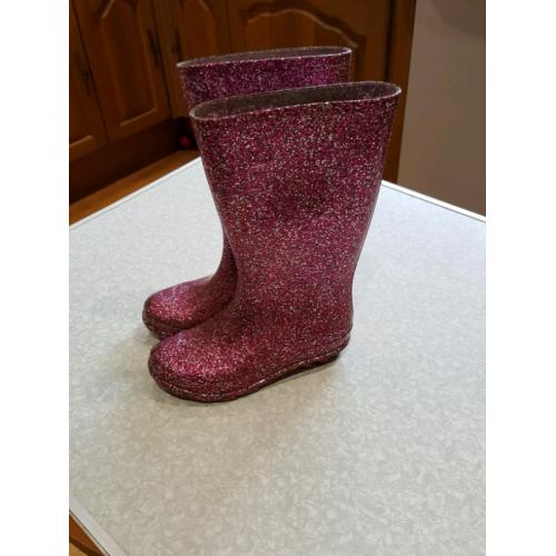 Pink glitter festival wellies