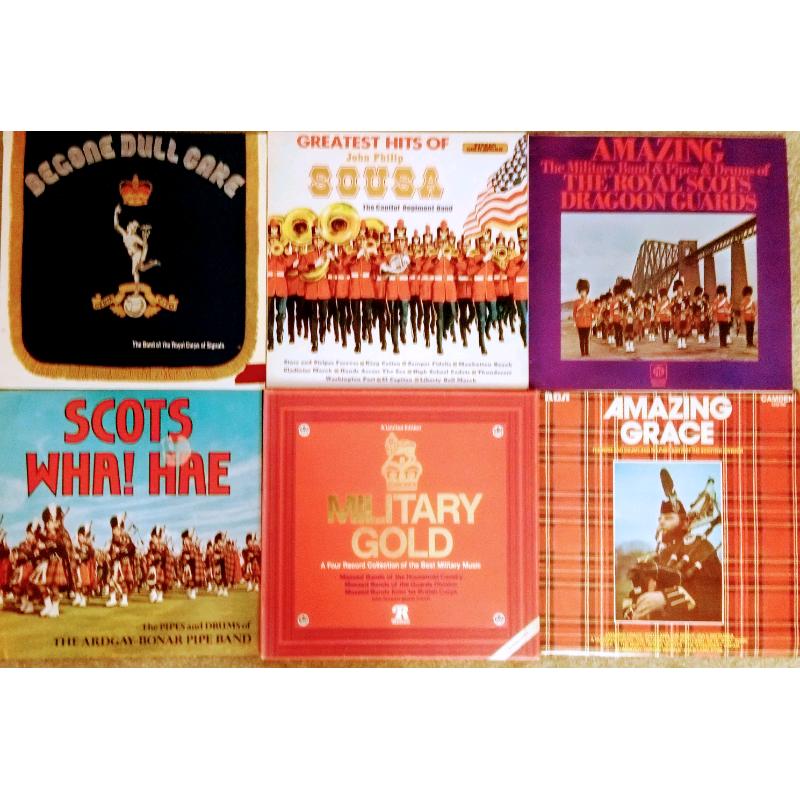REDUCED. Job Lot - Brass/Military/Pipe Bands Vinyl LP Record Albums