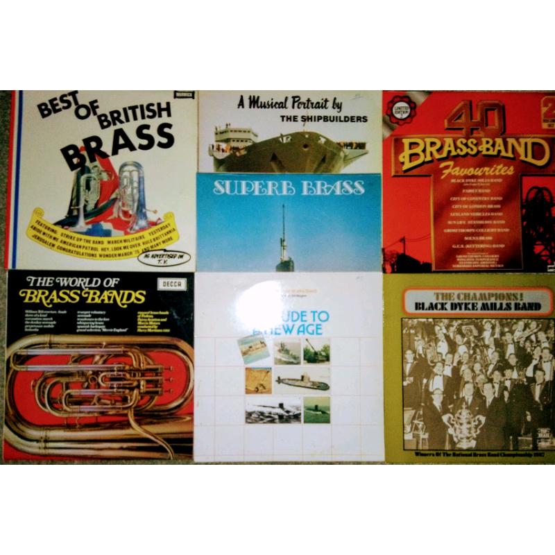 REDUCED. Job Lot - Brass/Military/Pipe Bands Vinyl LP Record Albums