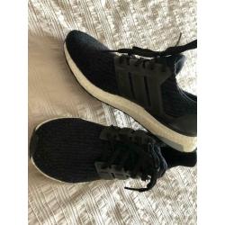Ultra boost black trainers uk8