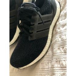 Ultra boost black trainers uk8