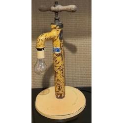 Unique industrial lamp made from a vintage water pump