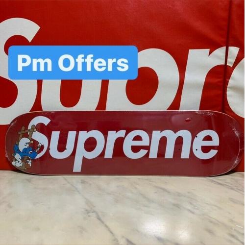 Supreme Smurfs Skateboard Red