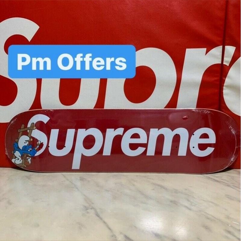 Supreme Smurfs Skateboard Red